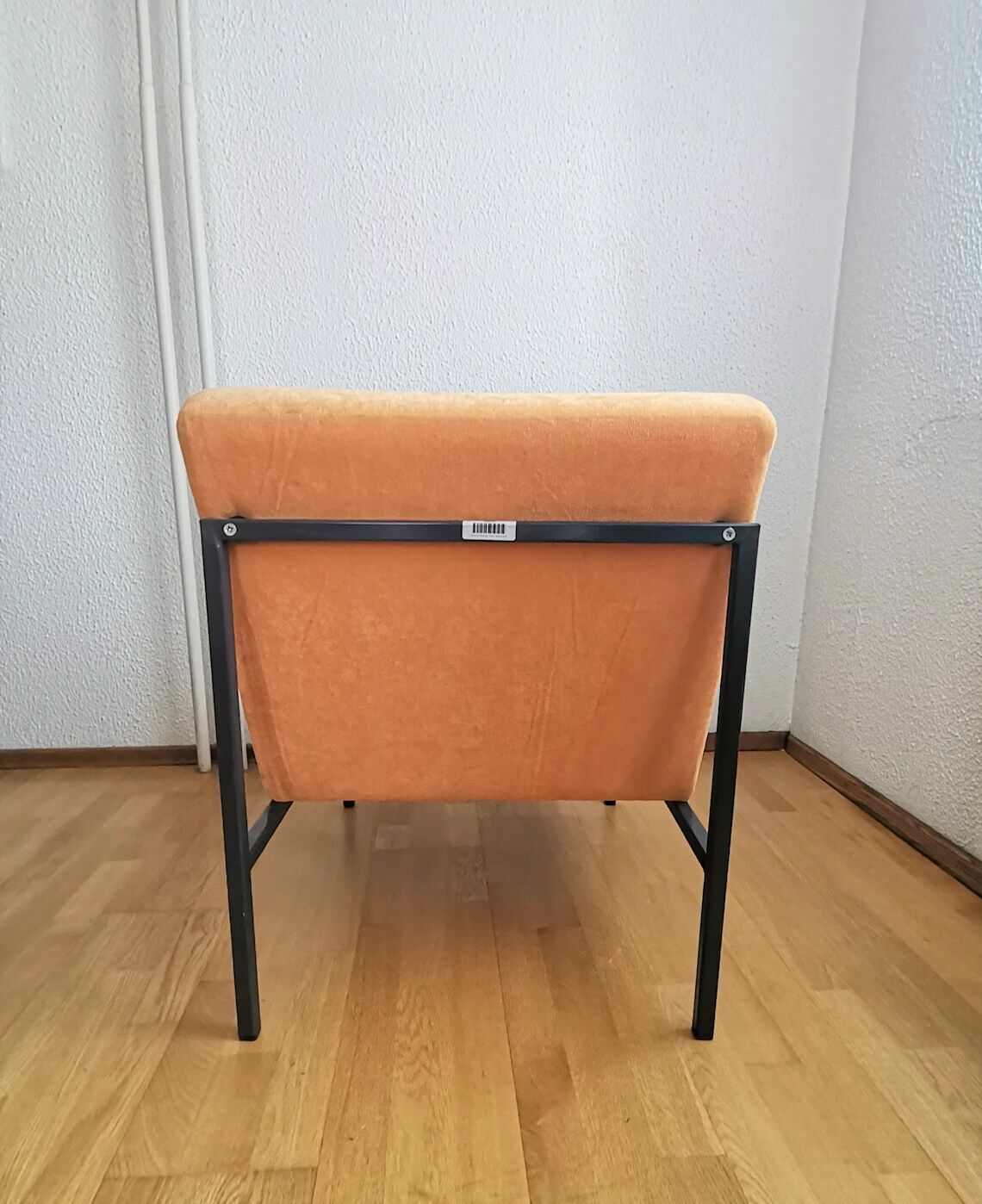 1 Of 4 Vintage Lounge Chairs / Pastel Peach Fabric / Industrial Style Metal Frame / 60s Lounge Chair Or Office Chair photo Furniture