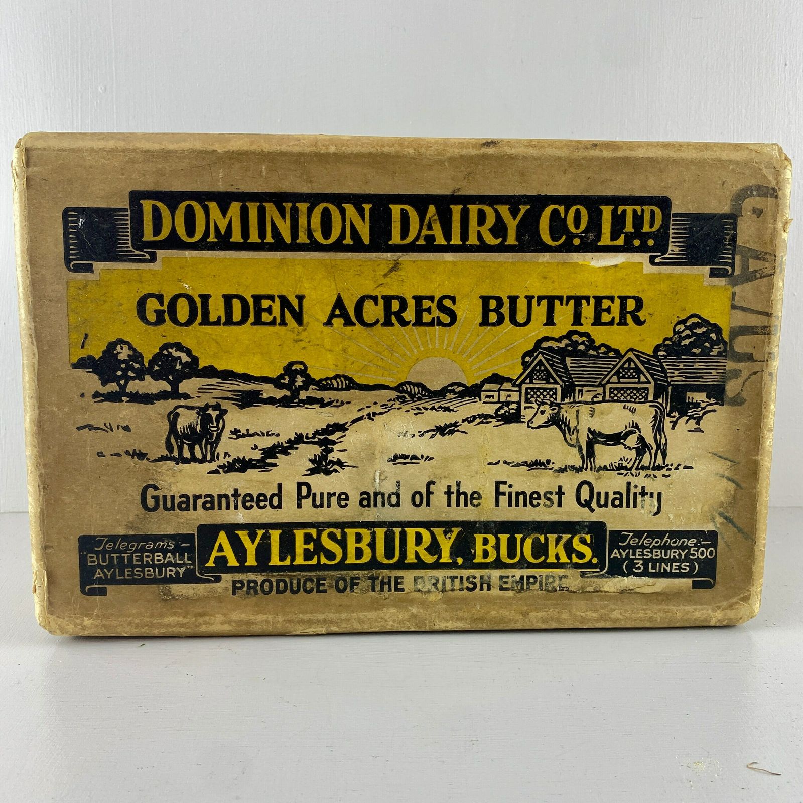 Vintage Golden Acres Butter Box   Dominion Dairy Co Ltd   Kitchenalia   Dairy Advertising photo furniture