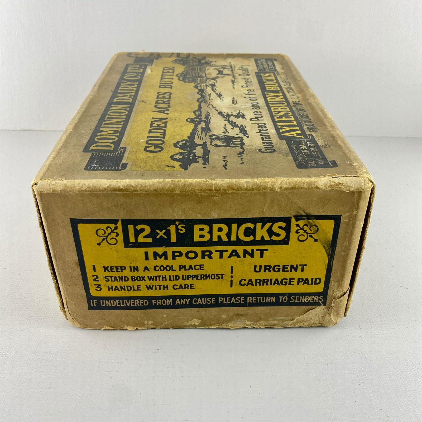 Vintage Golden Acres Butter Box   Dominion Dairy Co Ltd   Kitchenalia   Dairy Advertising photo Home Decor