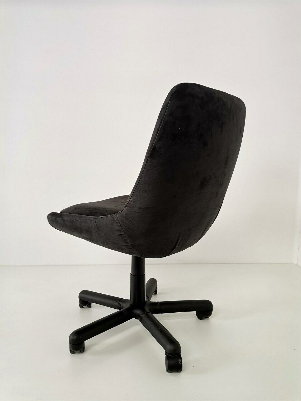 1 Van 5 Mid Century Grijze Draaistoel Op Wielen / Fluwelen Grijze Bureaustoel / Vintage Joegoslavië photo vinterior
