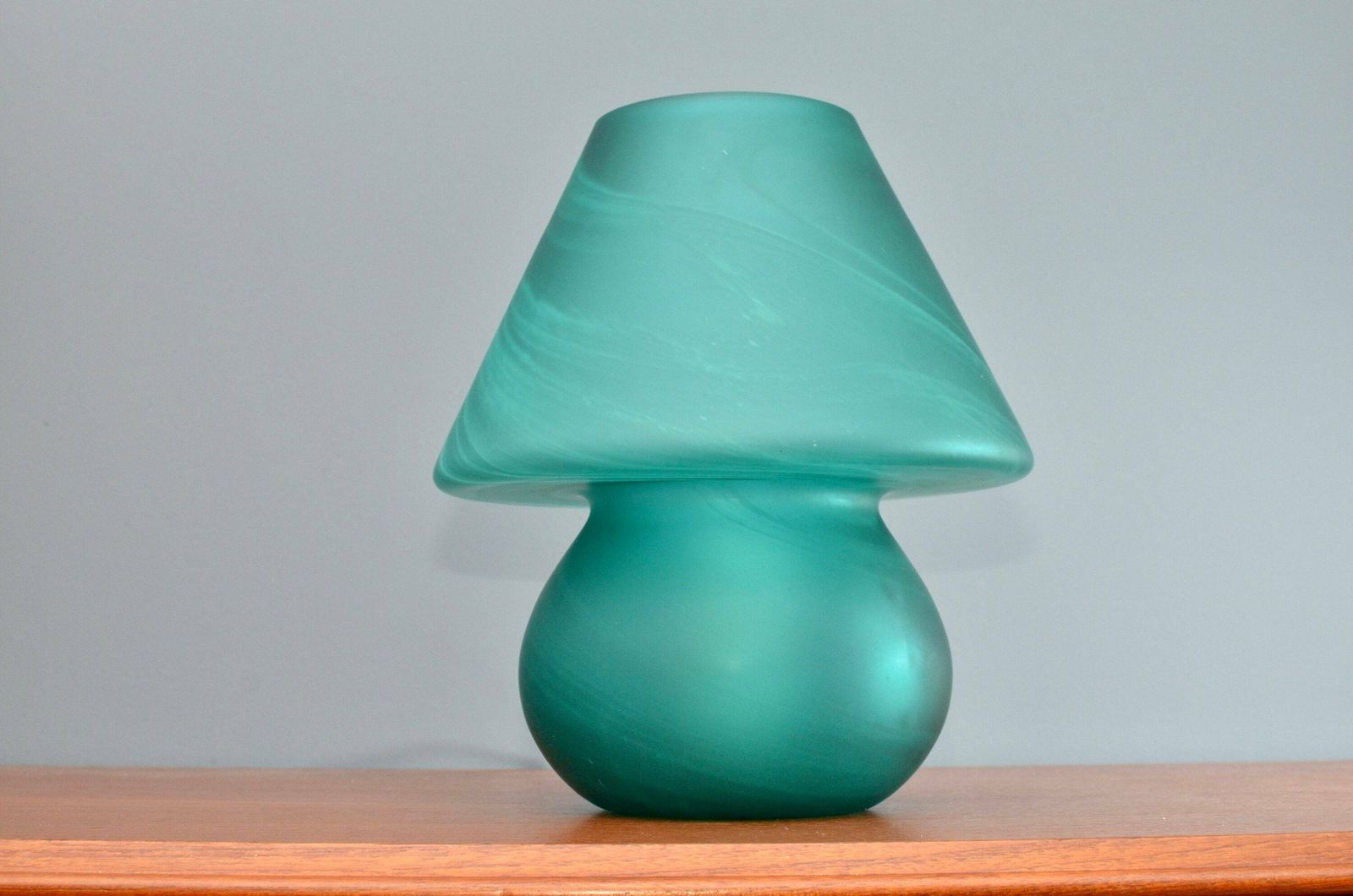 Large Vintage Murano Swirled Glass Mushroom Table Lamp, Italy 1980s photo furniture