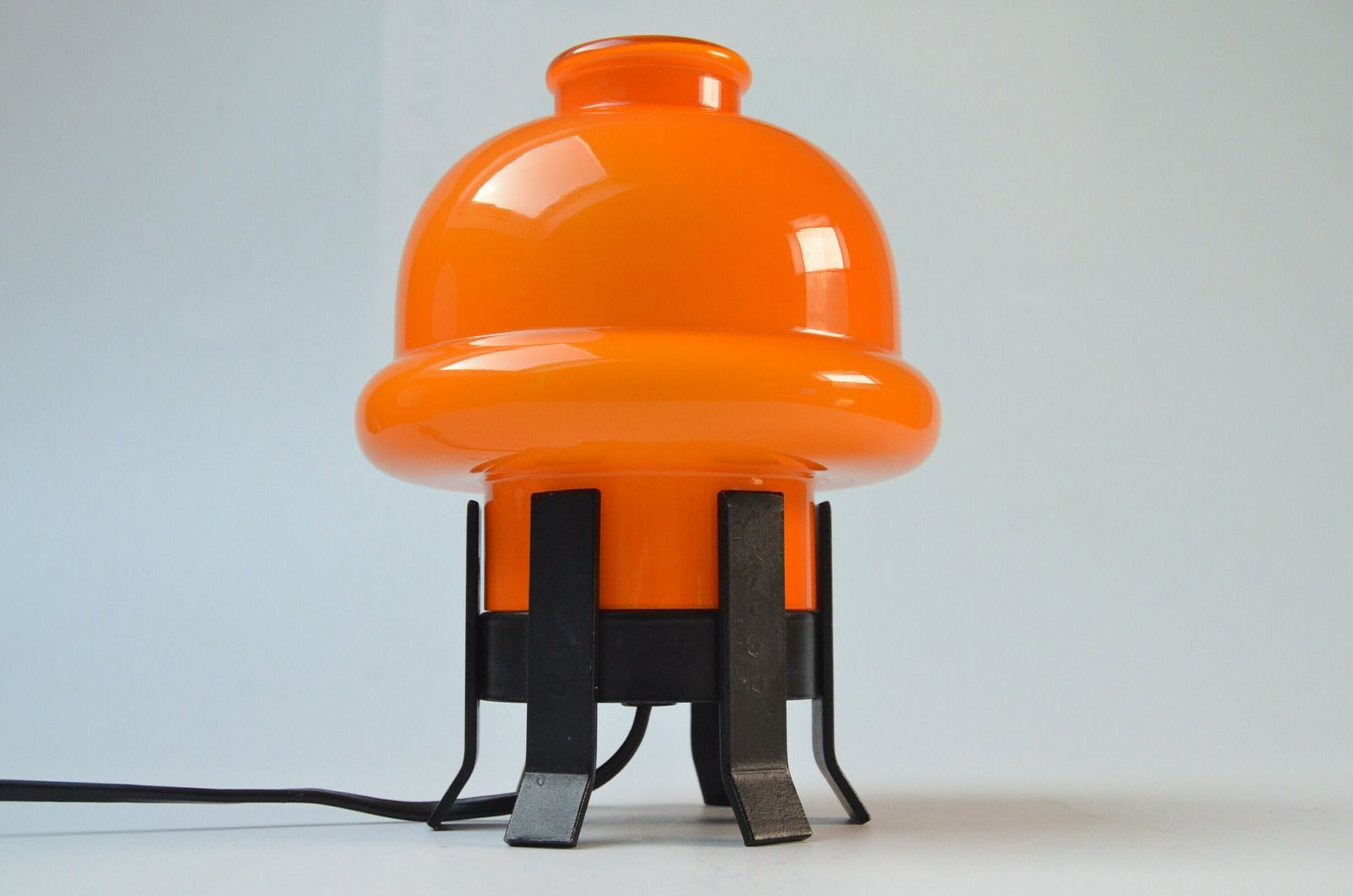 Scandinavian Vintage Mushroom Style Glass Table Lamp By Ledungs, Sweden 1970s photo furniture