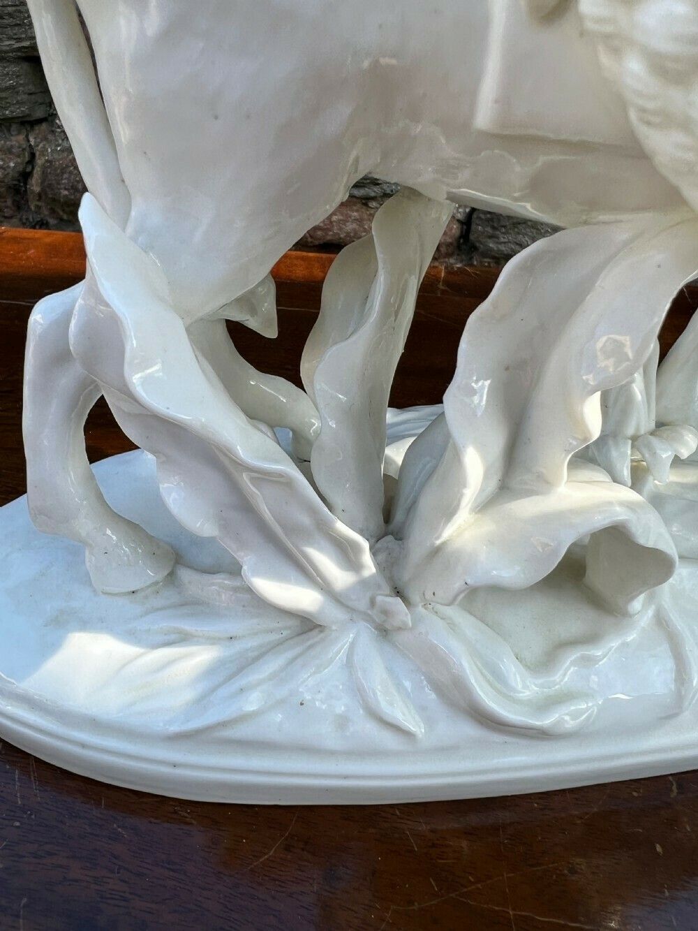 photo furniture Pair Of Porcelain Figures By Moore Bros, Depicting A Man And A Woman Riding Donkeys