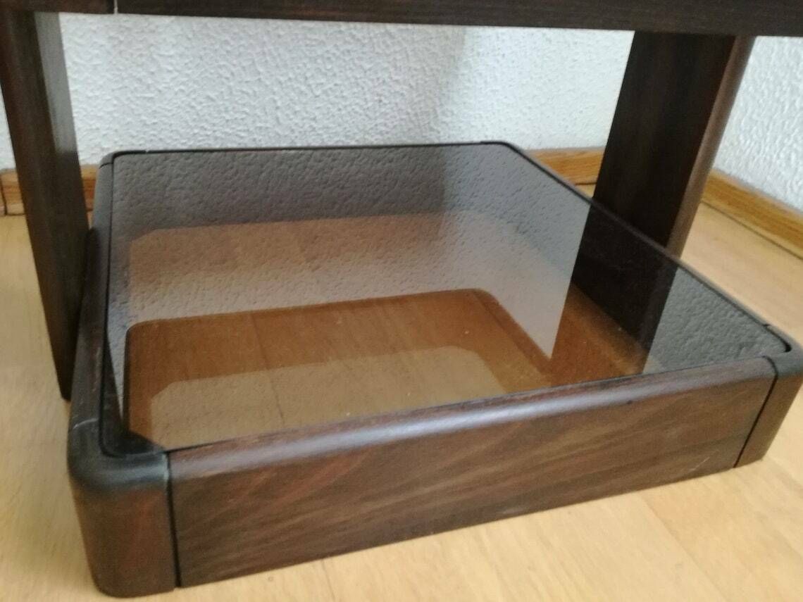 Vintage Side Table And Paper Stand / Book Or Plant Shelf / 1960s Yugoslavia / Mid Century Modern Home photo vinterior