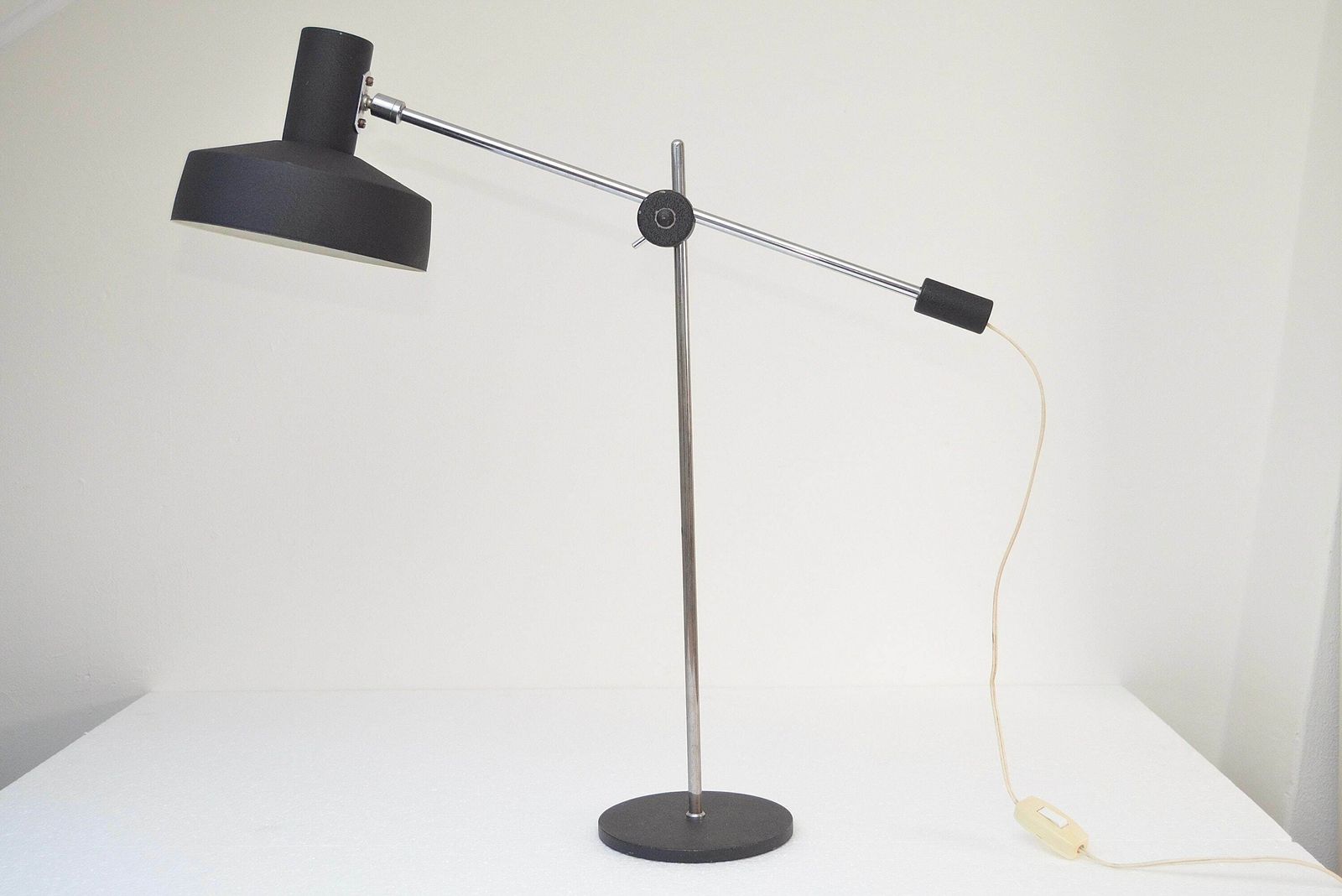 Large Modernist Anvia Counterweight Desk Lamp Designed By Jjm Hoogervorst For Anvia Almelo Holland, 60s Dutch Design
