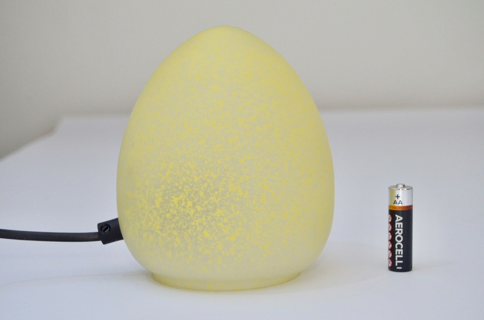 Small Egg Shaped Vintage Glass Table Lamp In Verrerie De Vianne Style, 1980s Italy photo Lighting