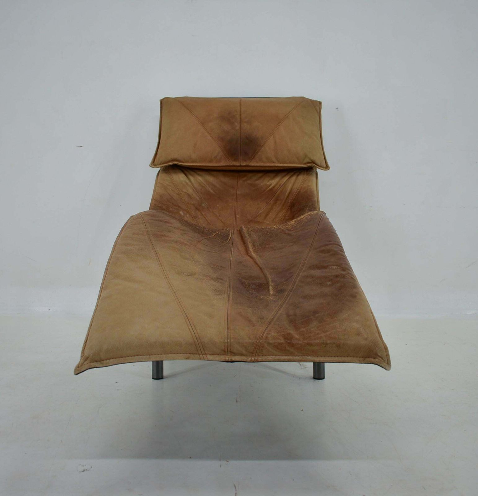 Vintage Cognac Leather Chaise Longue By Tord Bjorklund Sweden, 1970 photo vinterior