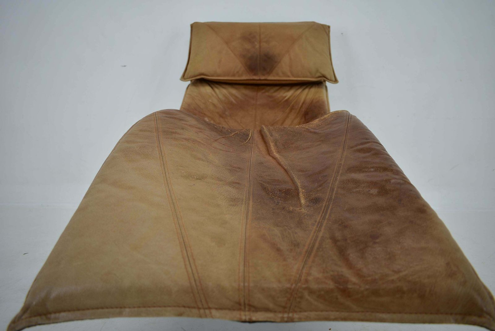 Vintage Cognac Leather Chaise Longue By Tord Bjorklund Sweden, 1970 photo buy