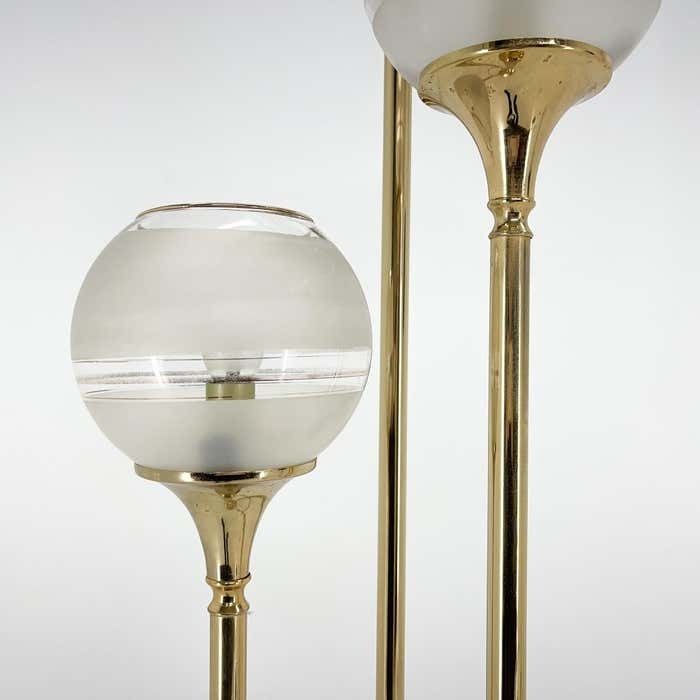 photo furniture 1970's Italian Metal & Glass Floor Lamp