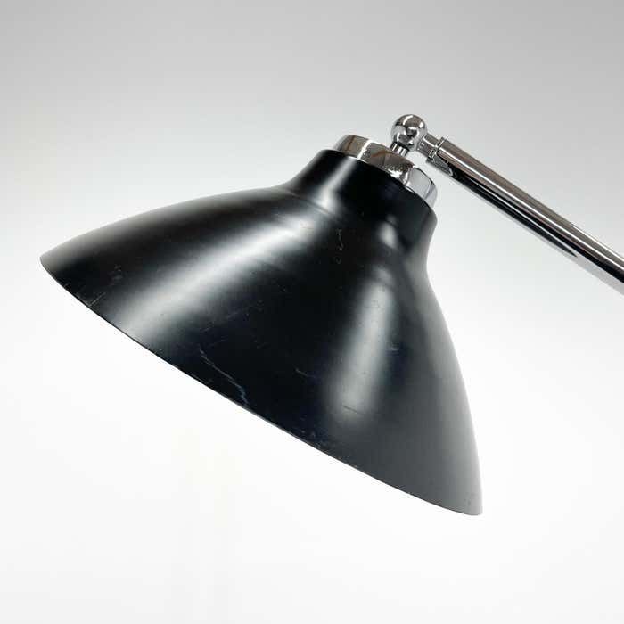 1960's Italian Adjustable Chrome & Marble Floor Lamp In Style Of Arredoluce photo vintage