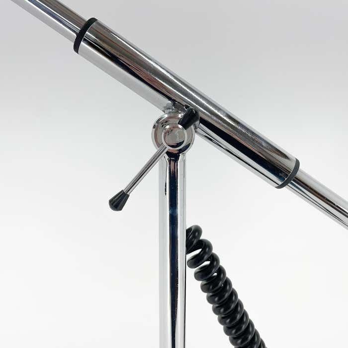 photo furniture 1960's Italian Adjustable Chrome & Marble Floor Lamp In Style Of Arredoluce