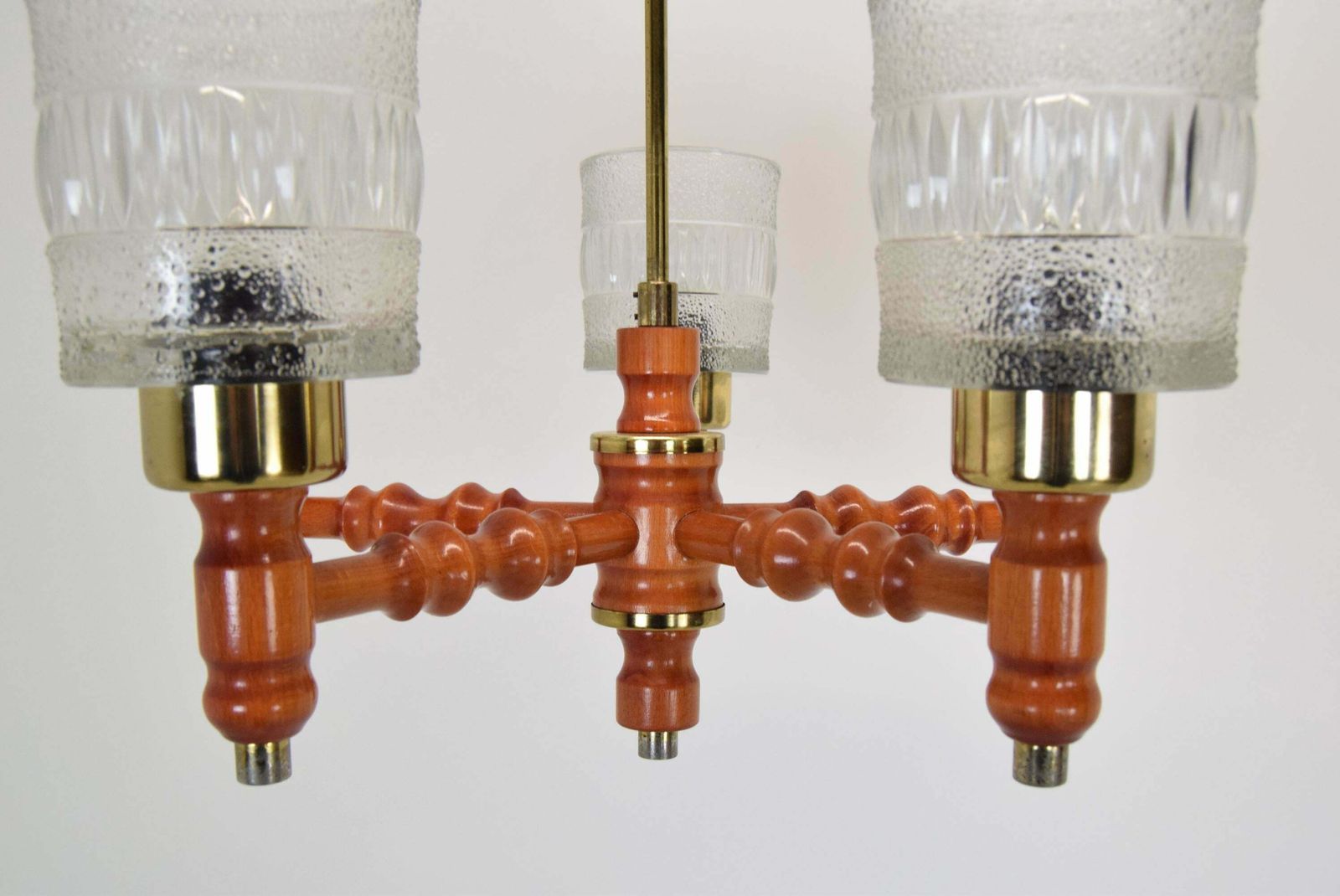 photo for sale Mid Century Wood Chandelier By Instala Jilove U Decina, 1960''S