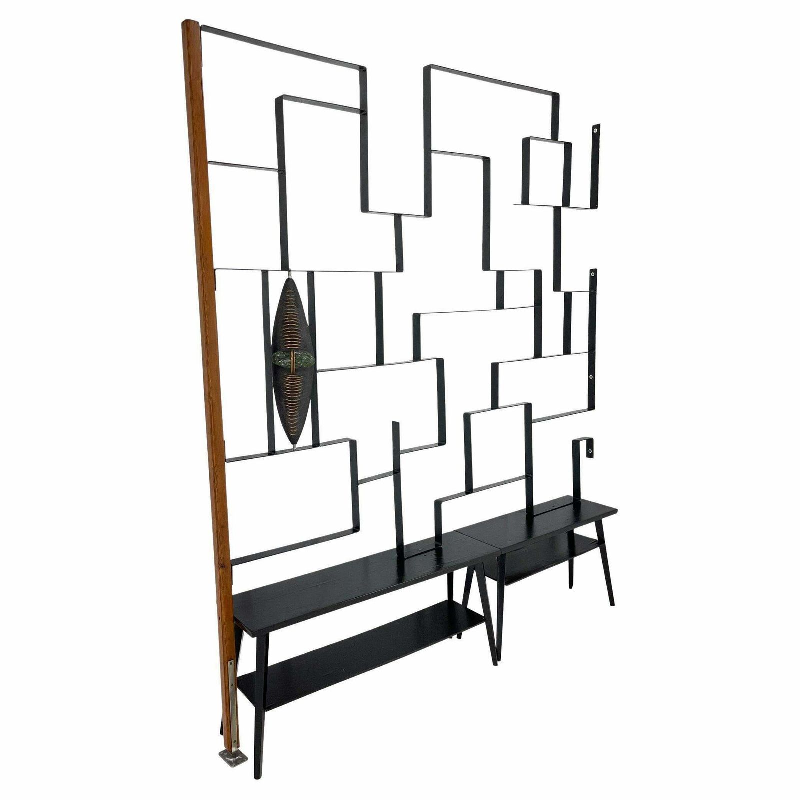 1960''S Art Wall Unit Or Room Divider With Sculpture By Jelínek