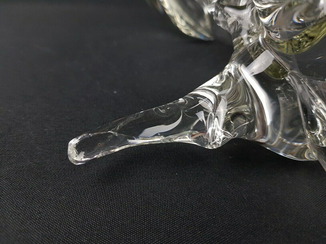 photo furniture Rare Large Vintage Clear Hemah Glass Taurus Bull Russian Art Sculpture 1960s 1970s