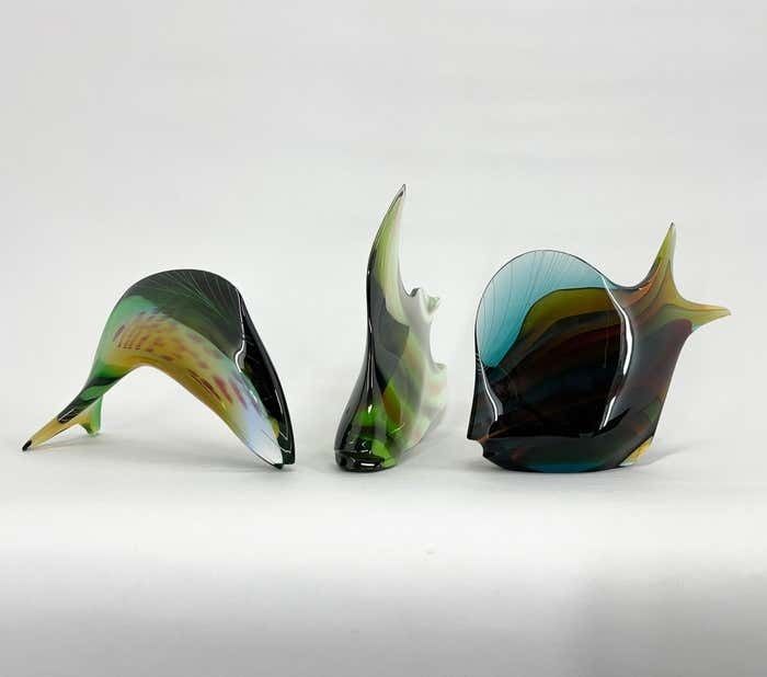 1960's Art Glass Fish Designed By Stanislav Honzík For Nový Bor Glassworks photo furniture
