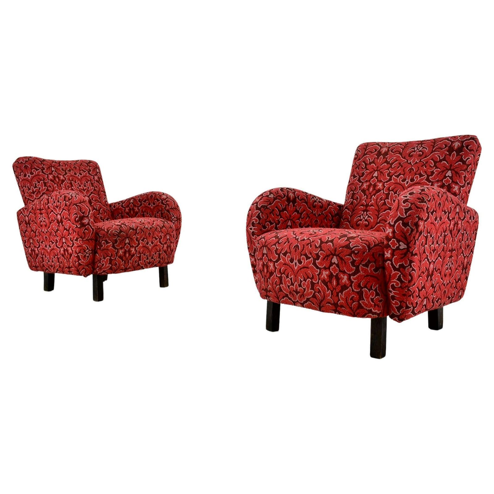 Set Of Two Rare Art Deco Armchairs H 283 By Jindřich Halabala, 1949s