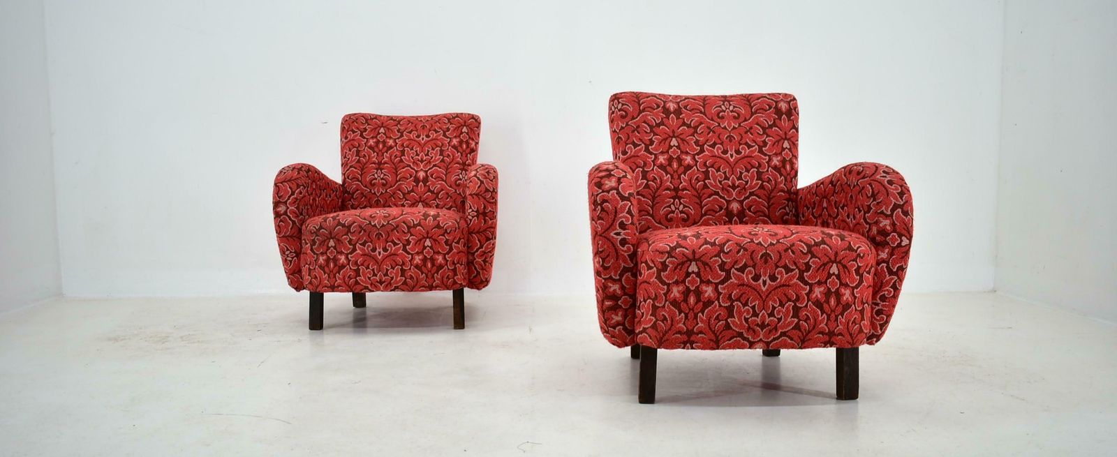 Set Of Two Rare Art Deco Armchairs H 283 By Jindřich Halabala, 1949s photo for sale