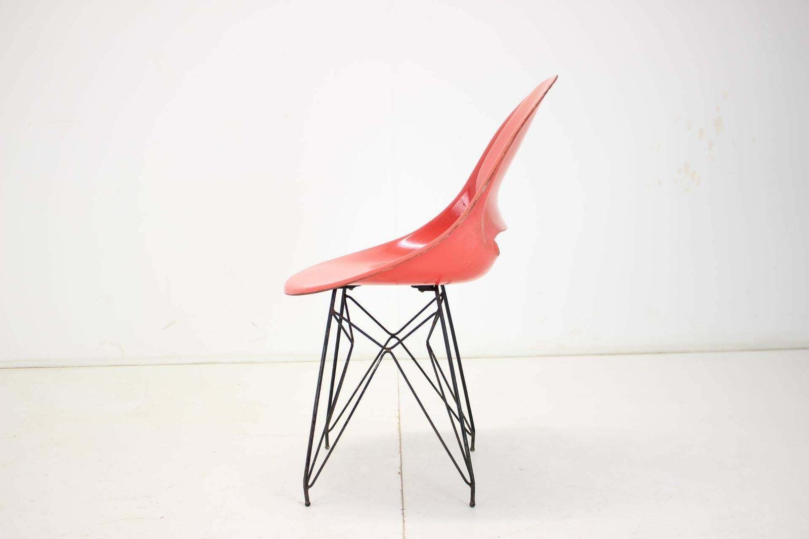Midcentury Red Design Fiberglass Dining Chairs By M.Navratil, 1960s photo buy