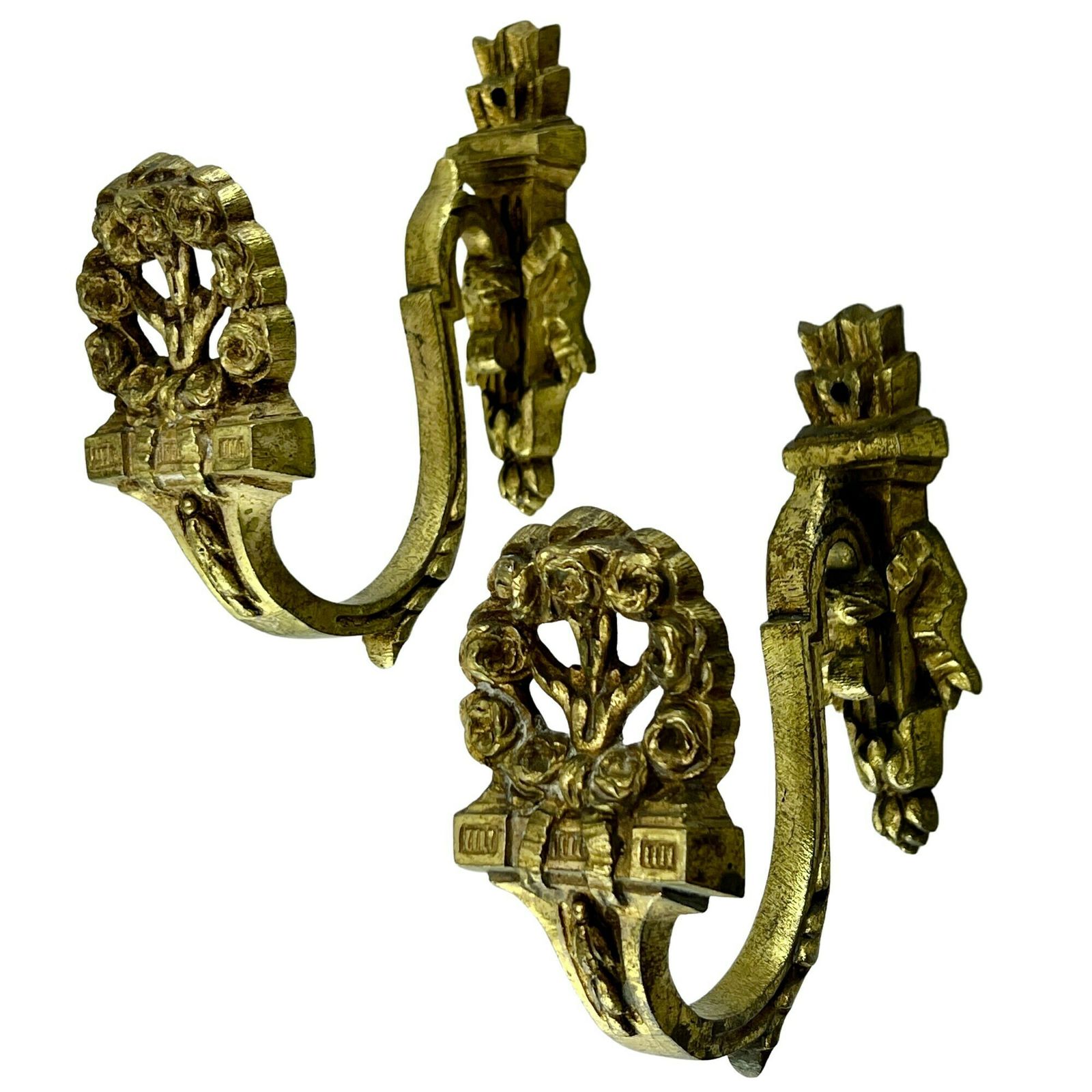 Antique French Gilt Ormolu Curtain Tie Backs   Country House   19th Century