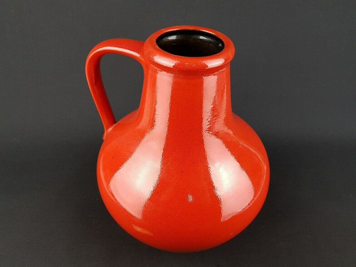 Vintage Dumler Und Breiden Handled Red Vase 315 25 West German Pottery 1970s photo 53.0
