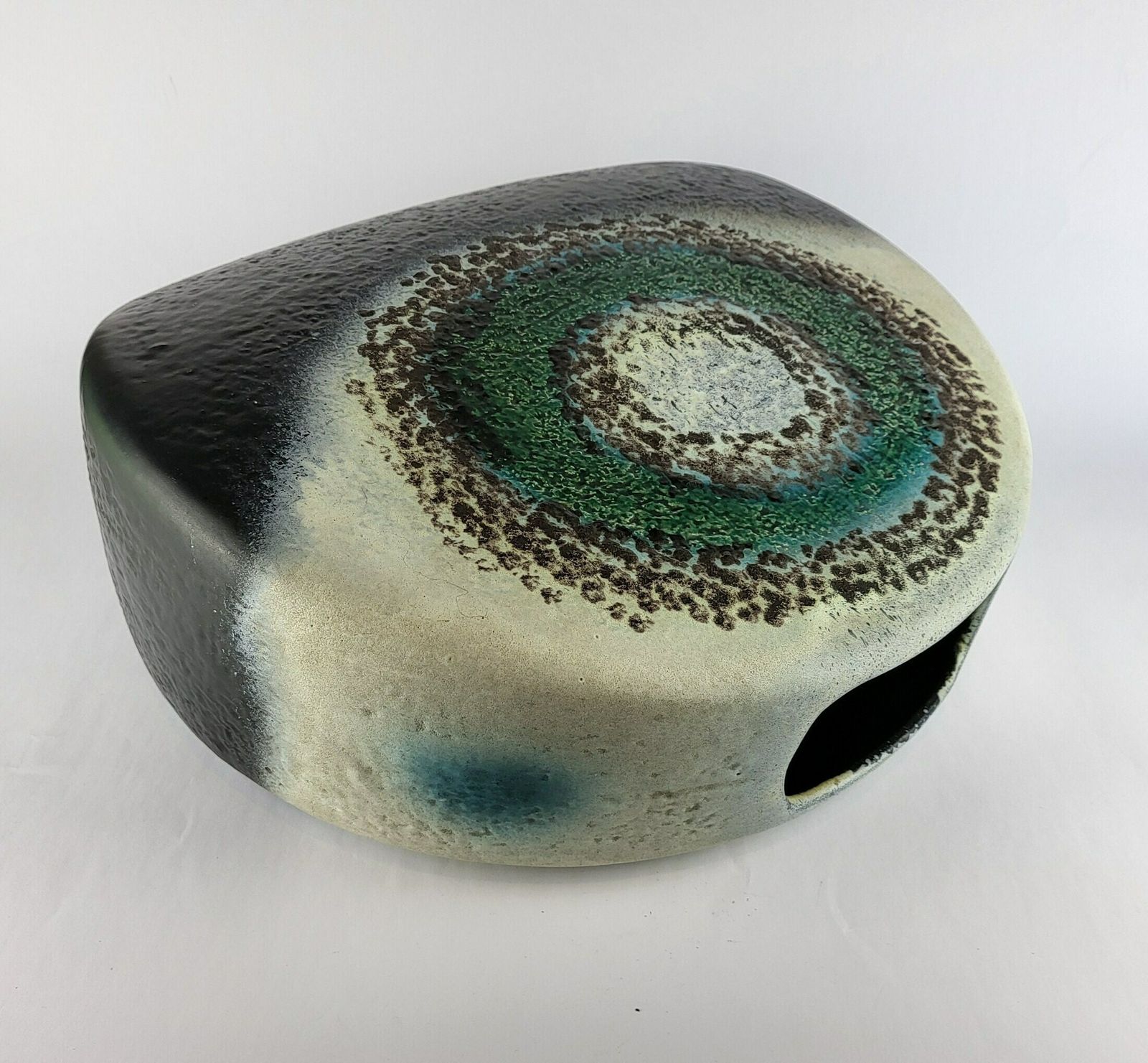 Xxl Vintage Dumler And Breiden Keramik Vaas Zwart En Groen Decor Polar Serie 22/36 West German Pottery Jaren 1970 photo for sale