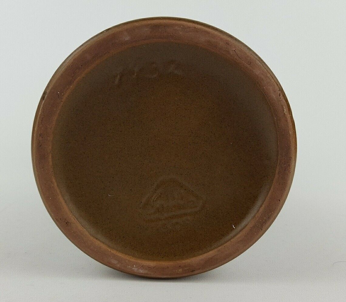 Vintage Brown Yellow Veb Strehla Vase, East German Pottery 60 70s photo 64.0