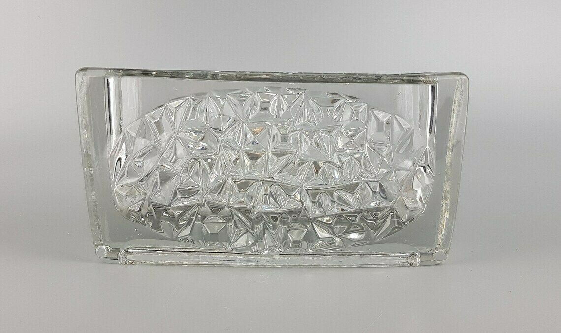 Vintage Rudolfova Glass Works Tsjechisch Sklo Vaas Jardinière Met Hobnailpatroon Door Rudolf Jurnikl Uit Tsjecho Slowakije, Ca. Jaren 1960–1980 photo for sale