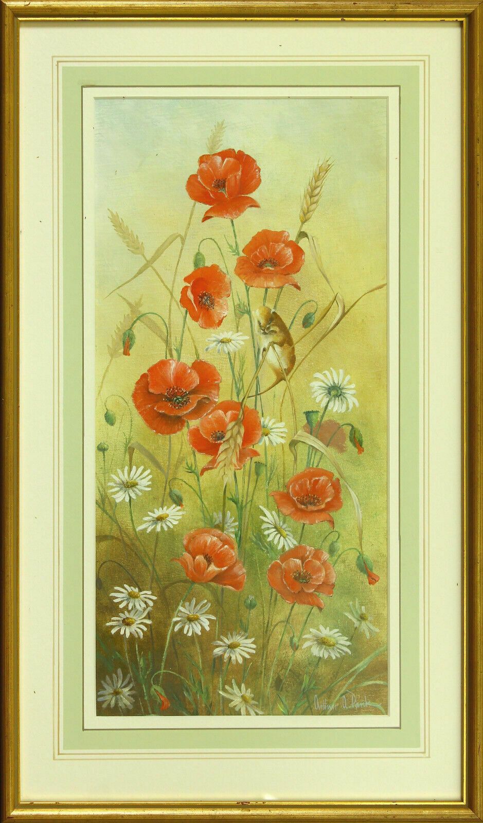 Oil On Board By Arthur A. Pank. Poppies And Daisies