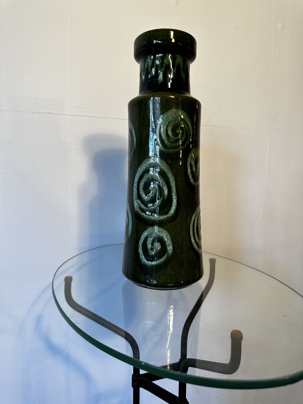 Very Rare Rich Green ‘High’ West German Vase By Aloïs Scheurich, 1960 photo Home Decor