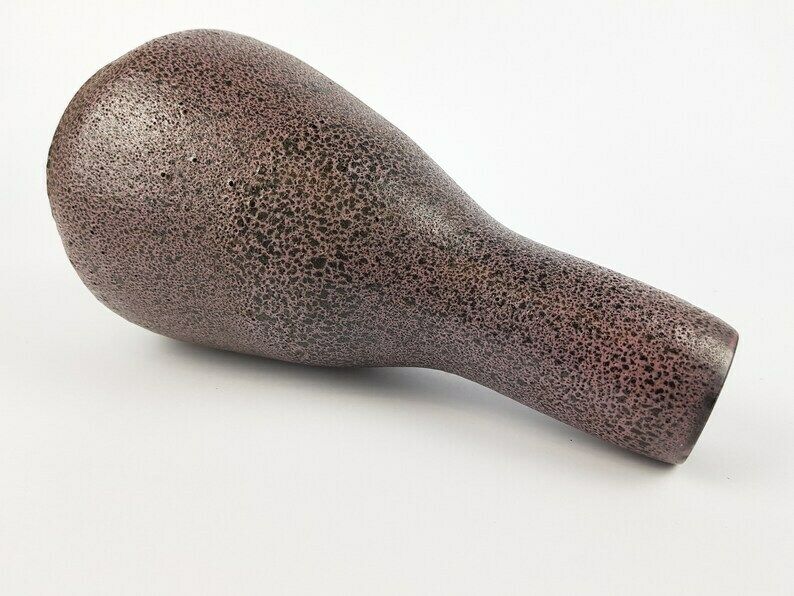 Vintage Gramann Römhild Topferei Studio Art Pottery Vaas In Zwart En Paars – Oost Duits Aardewerk, Ca. Jaren 1960 photo Woonaccessoires