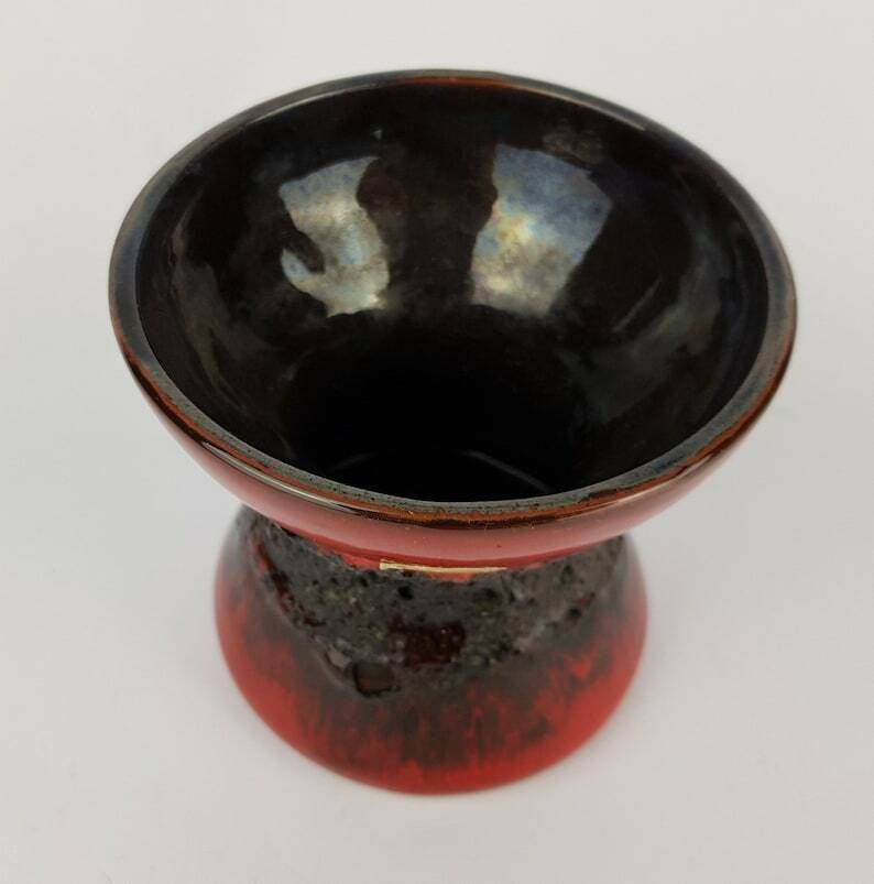 Vintage Rode Kreutz Keramik Diabolo Fat Lava Vaas 430 West German Pottery 1970 photo for sale