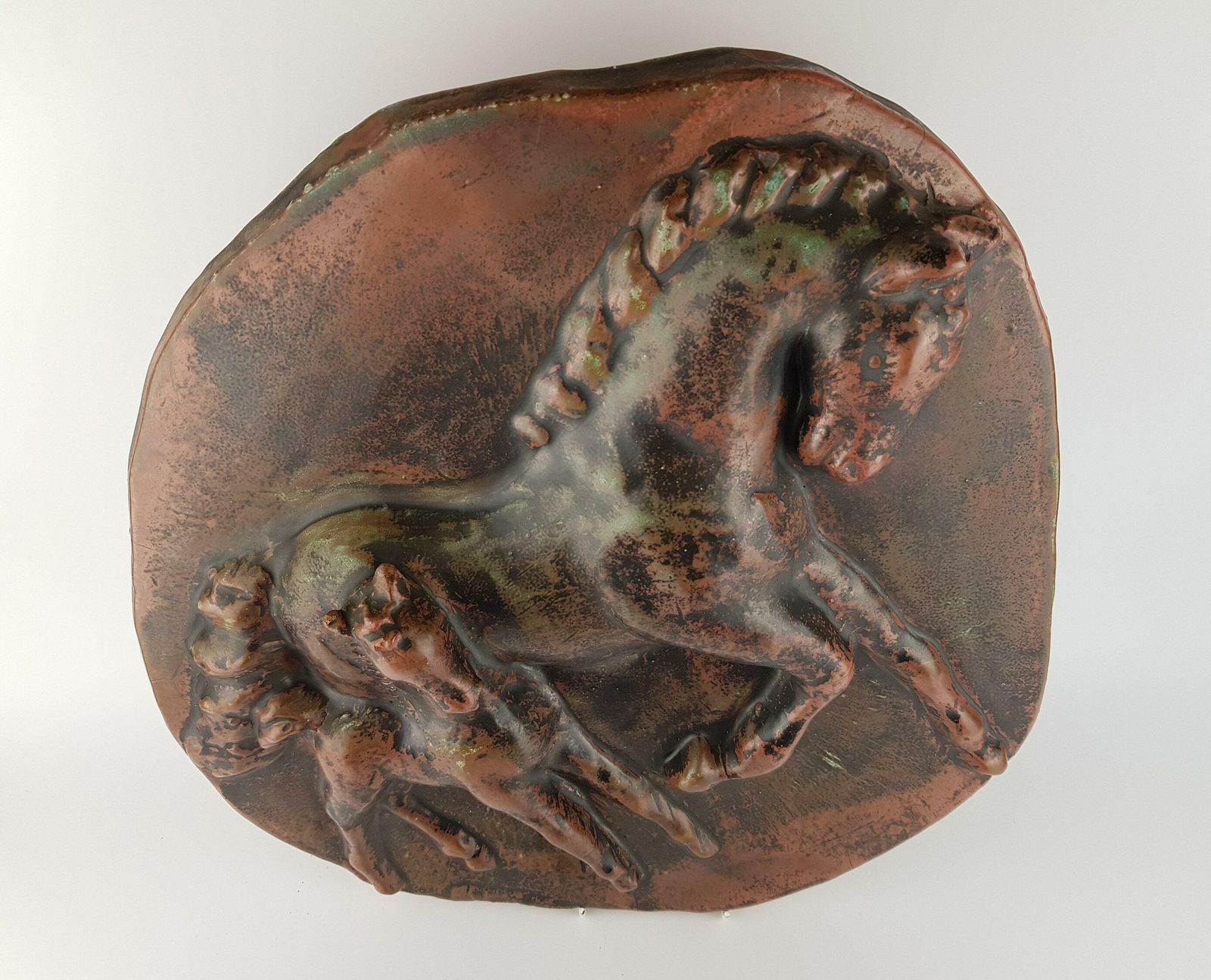 Vintage Paul Dresler Grootenburg Wall Plate With Horses Studio Art Pottery Germany 1960's photo Art