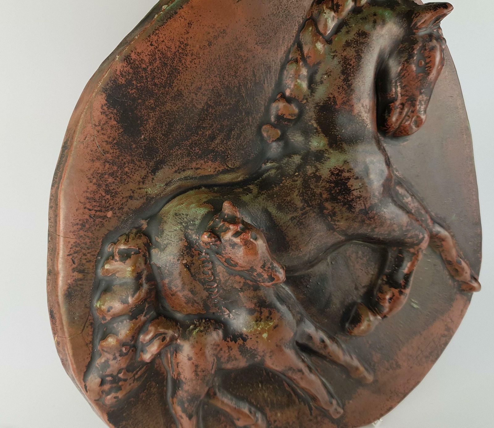 Vintage Paul Dresler Grootenburg Wall Plate With Horses Studio Art Pottery Germany 1960's photo 167.0