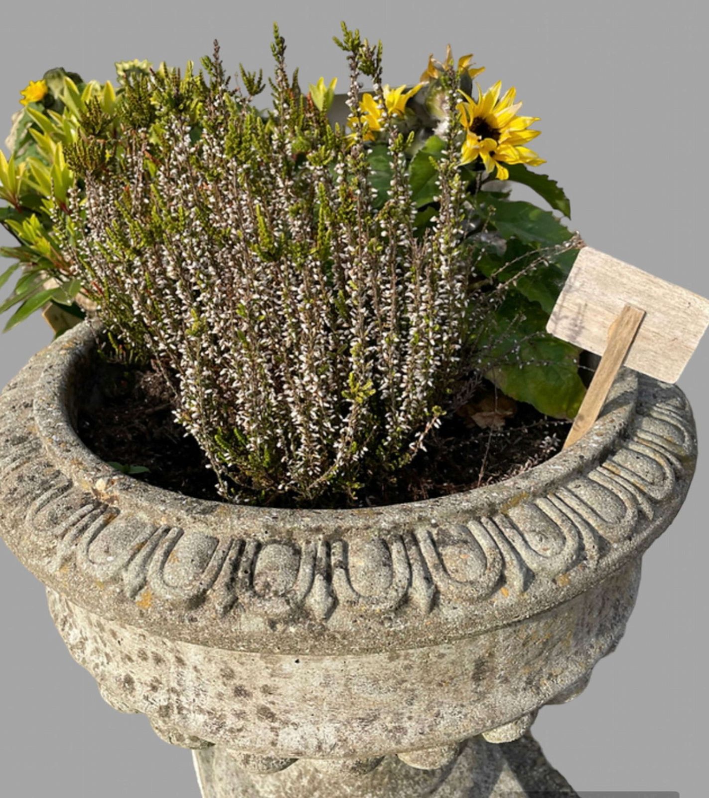 A Pair Of Mid Century Reconstituted Garden Urns photo buy