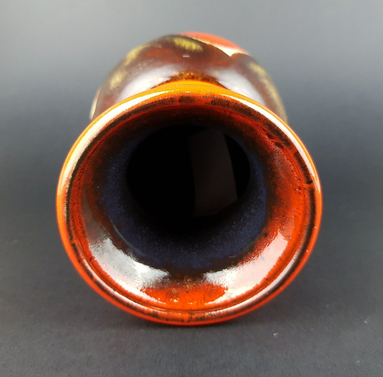 Vintage Jasba Keramik Red With Brown Drip Glaze Vase N211 10 18 West German Pottery 1960s photo buy