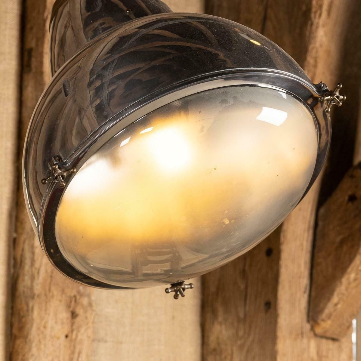 20th Century Dutch Pair Of Polished Metal Outdoor Lamps, C.1920 photo buy