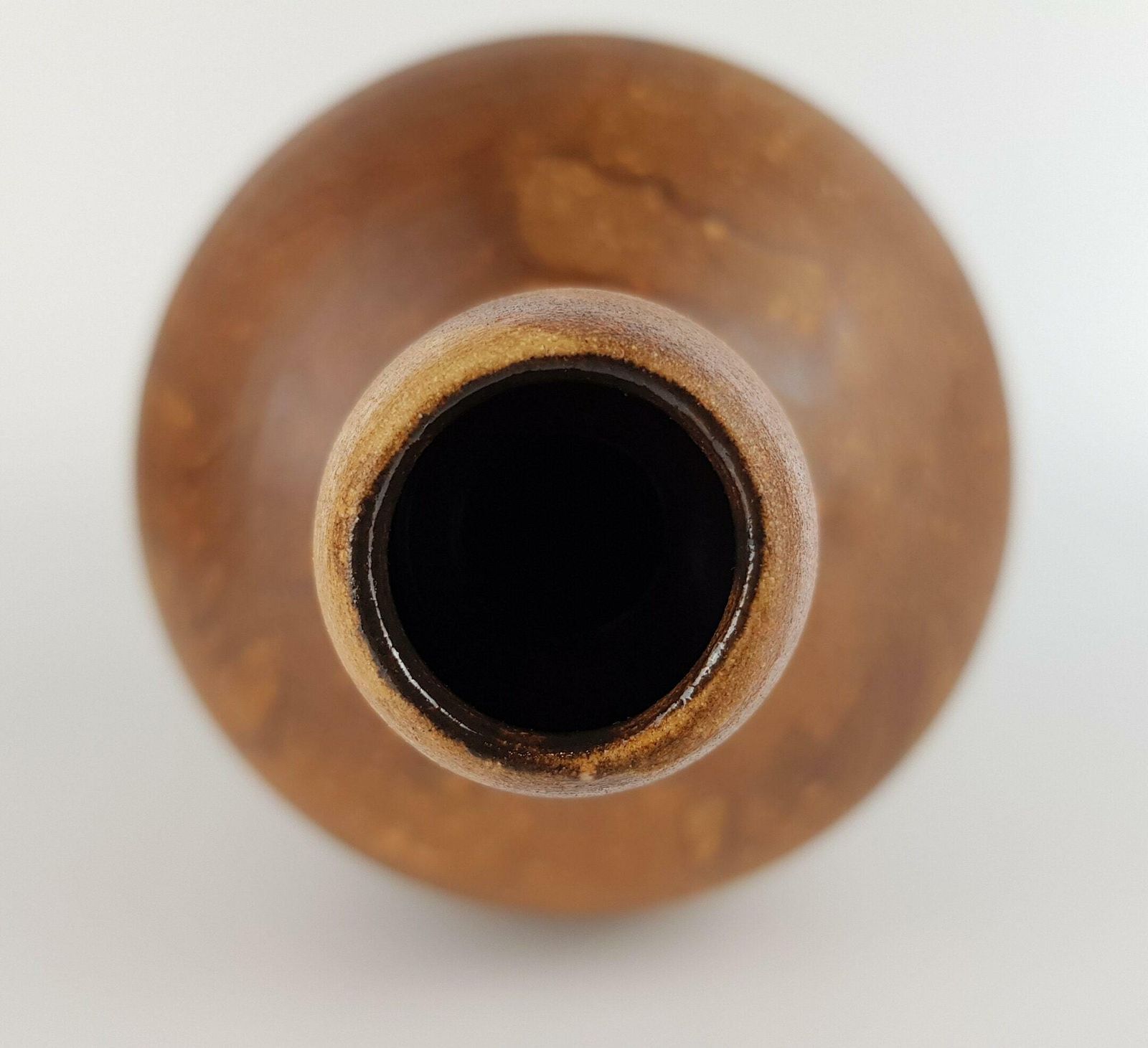 Vintage Gerhard Liebenthron Studio Art Pottery Bruine Vaas Met Lange Hals, West Duitsland, Jaren 1960 photo 192.0