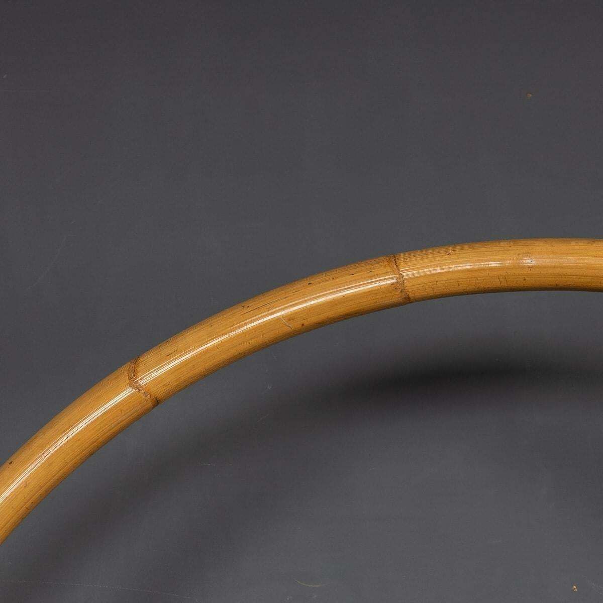 photo vinterior 20th Century Italian Bamboo Arc Floor Lamp By Vivai Del Sud, C.1970
