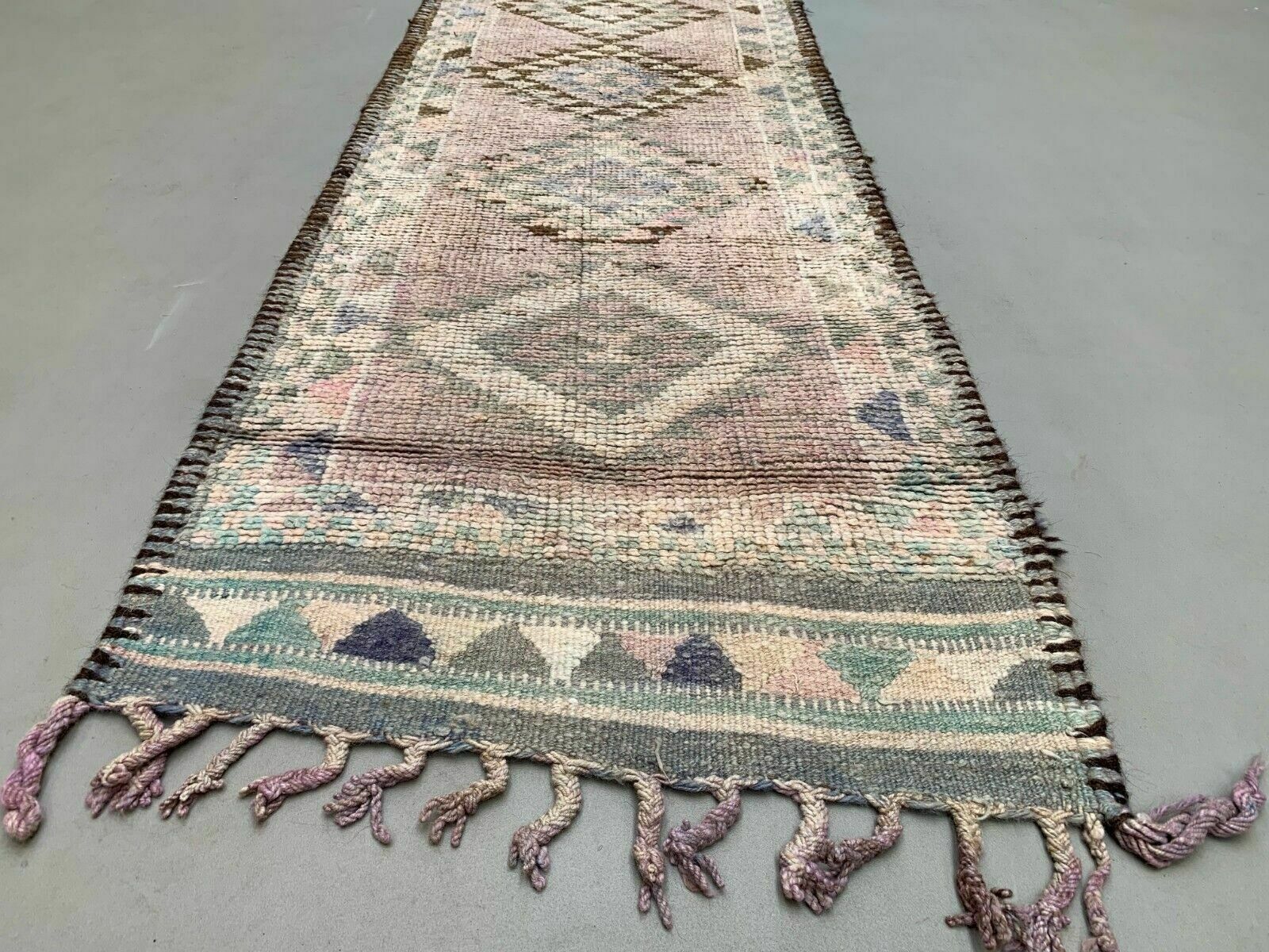 Vintage Turkish Tribal Runner 364x84 Cm Veg Dye Wool Rug Tribal, Handmade photo Textiles
