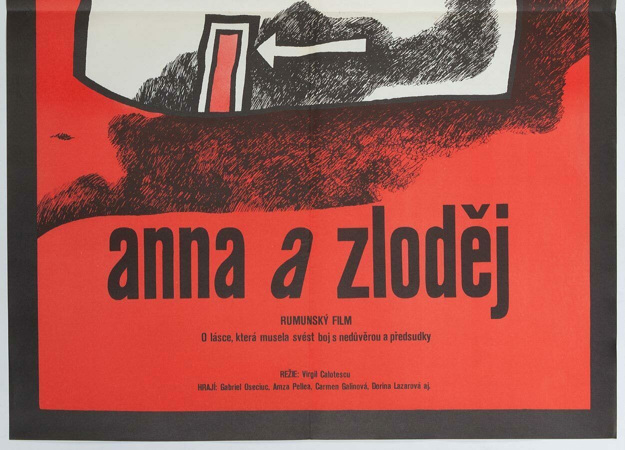 Original Film Poster, Anna And The Thief, Jan Ungrád, 1982, Genuine Czech Vintage Print photo vintage