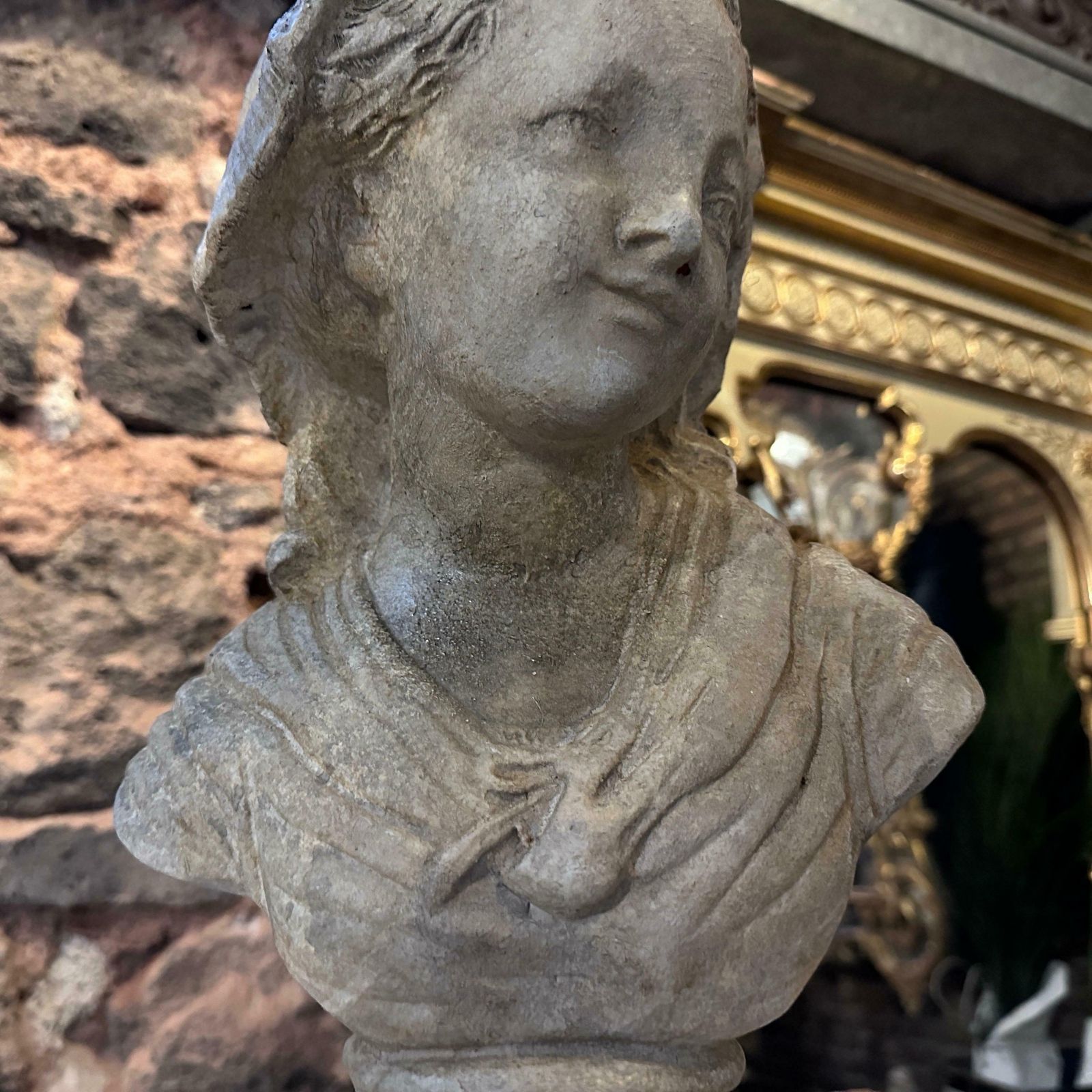 1930s Terracotta Sicilian Sculpture Of A Young Girl photo furniture