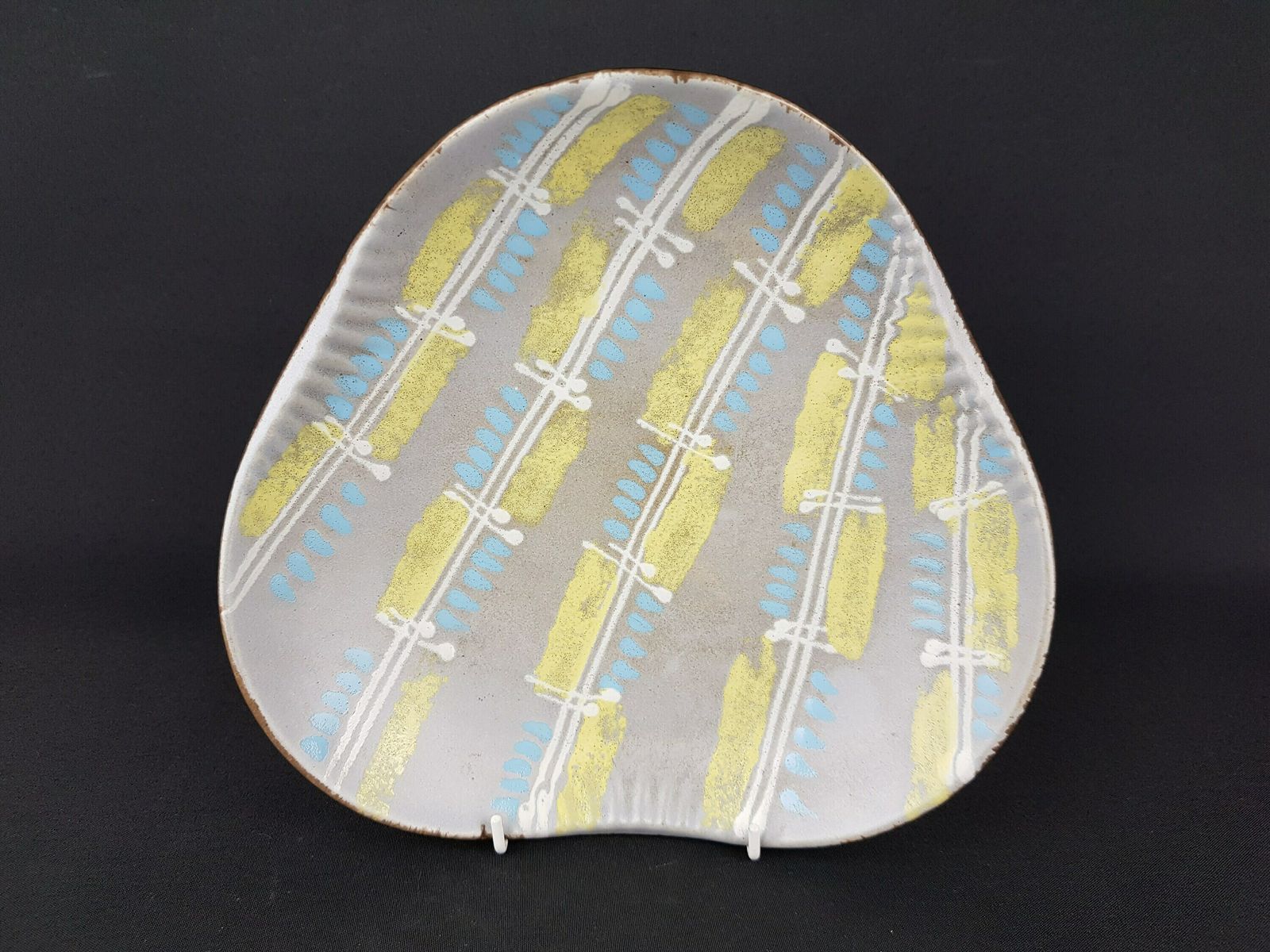 Vintage Baby Blue And Yellow Bowl By Carstens Keramik West German Pottery 1025 24 1950s