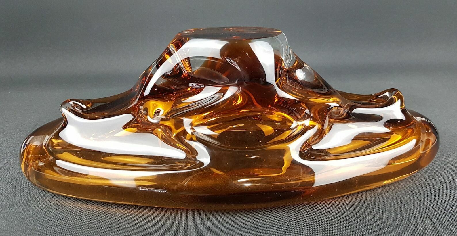 Vintage Jan Beranek Glass Bowl From Czech Slovakia 1960s photo vinterior