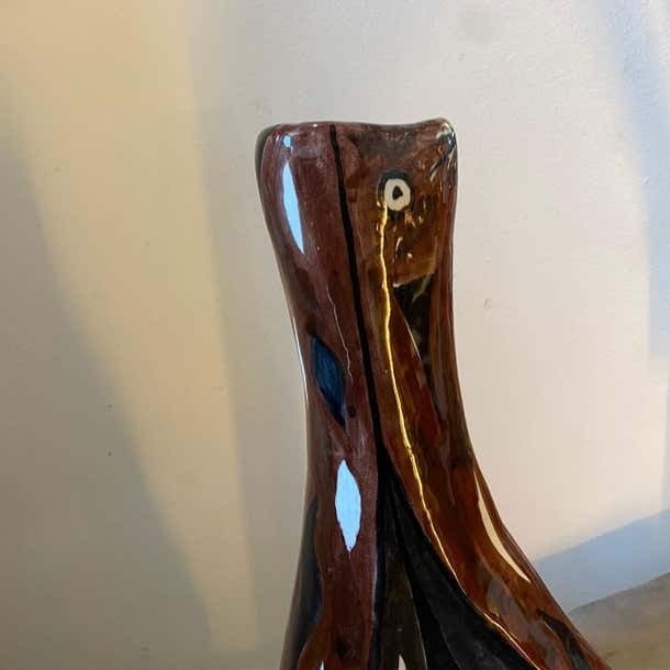1970s Modernist Hand Painted Ceramic Sicilian Vase By Garofalo photo buy