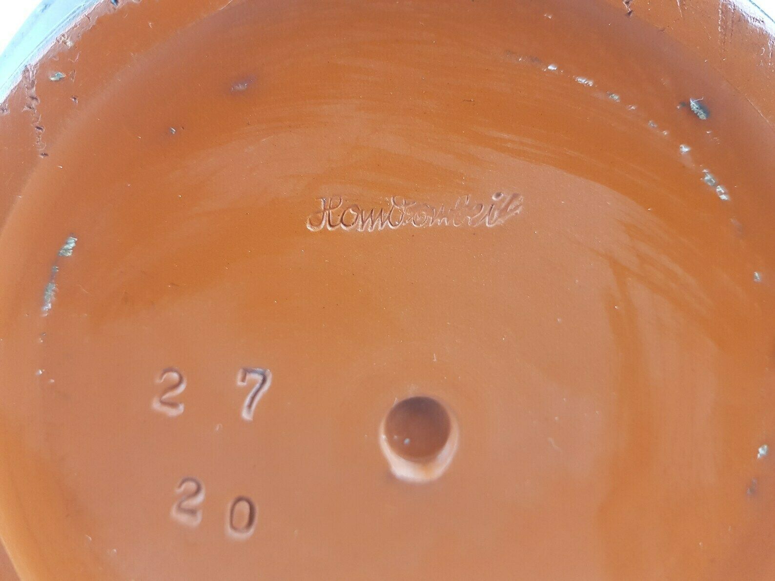 Vintage Dumler And Breiden Keramik Brown And Beige Flower Pot Planter With Incised Pattern West German Pottery 1950s photo vinterior