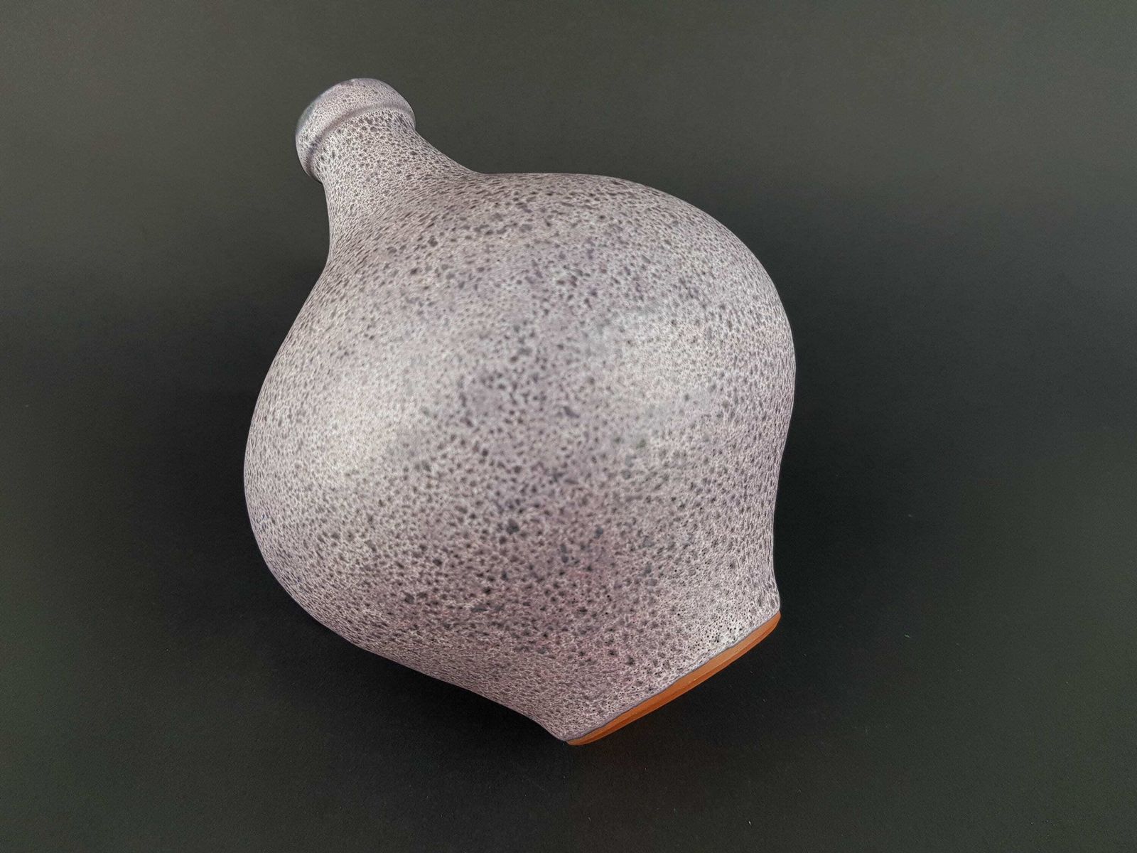 Vintage Gramann Römhild Topferei Studio Art Pottery Speckled Pink Vase East German Pottery 1960s photo 76.0
