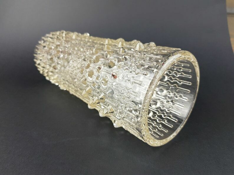Vintage 1974s Hermanova Clear Glass Vase From Czech Republic By Frantisek Peceny photo for sale