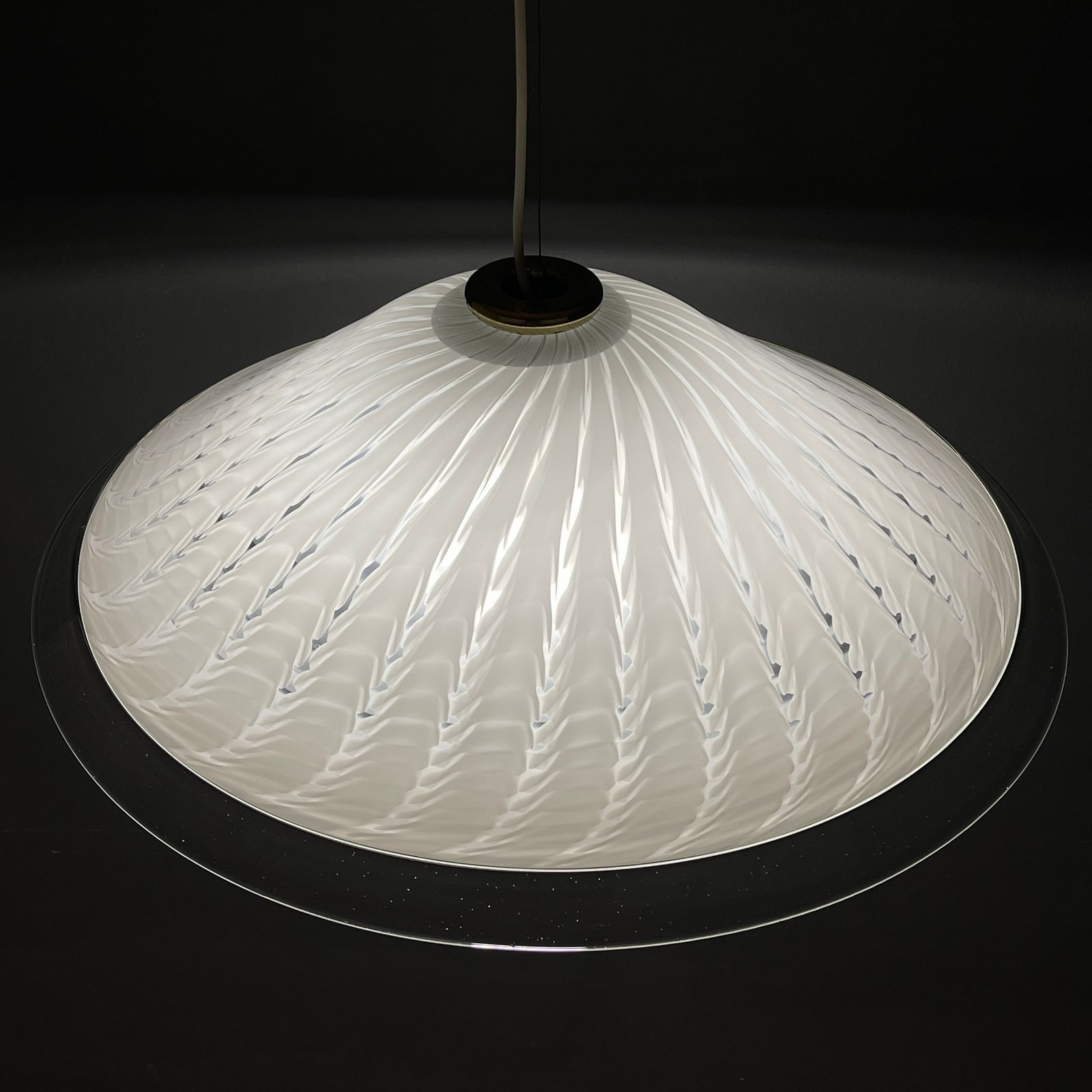 860.0 Vintage Swirl Murano Glass Pendant Lamp Italy 1970s photo