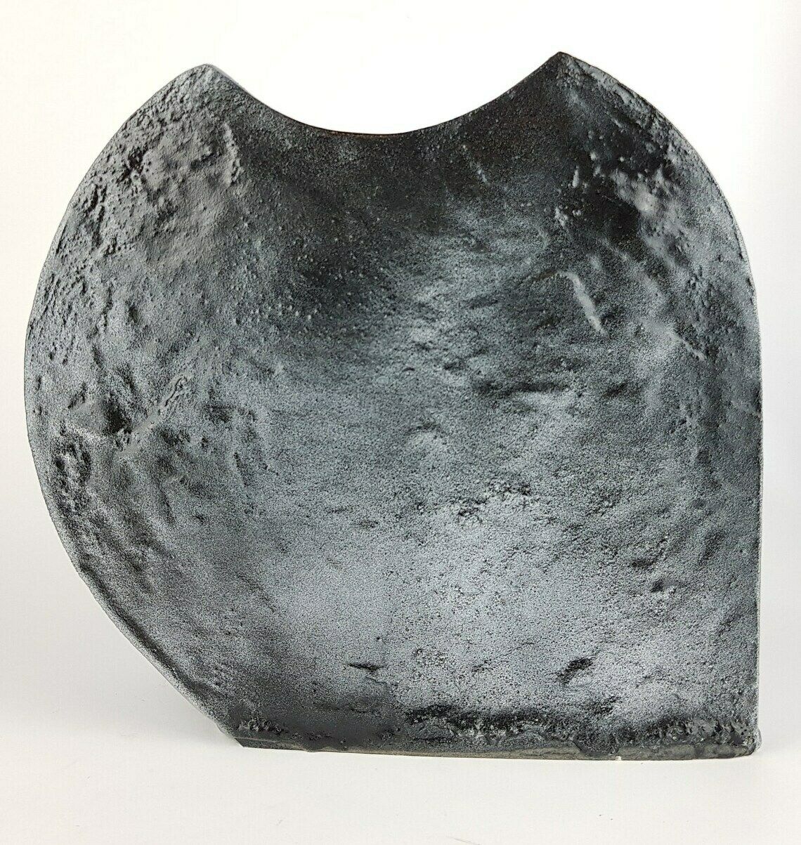 Vintage Schaffenacker Studio Art Pottery Blue Gray Air Brushed Triple Layer Vase V 776/3, West German Pottery photo for sale