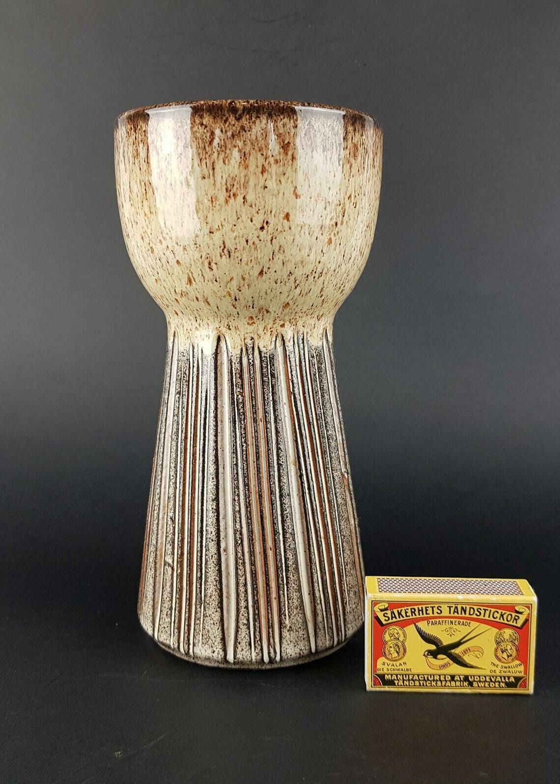 Vintage Studio Art Pottery Vase By Walter Freigang, Hohenleipisch, East Germany, Ddr photo furniture
